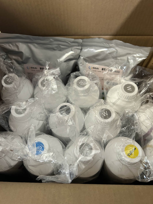 OKAI Premium DTF Ink – 1 Liter Bottle (CMYK & White)